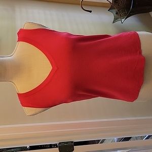 Talbots Petites dark pink Vneck stretch tank top sweater rayon nylon Medium EUC…